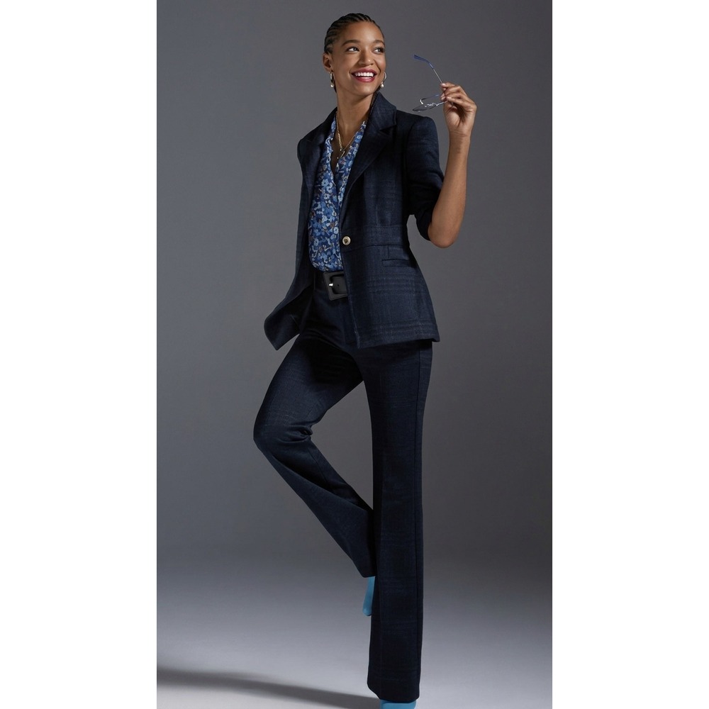 Cabi Checkout Blazer & Trouser Set 4296 Blue Lagoon Plaid Suit Women's S/6